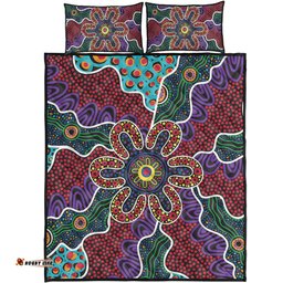 Amazing Aussie Australia Aboriginal Aboriginal Dot Art Color Inspired Quilt Bed Set