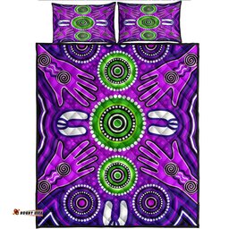 Amazing Aussie Australia Aboriginal Inspired Meeting and unity concept Quilt Bed Set