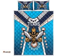 Gold Coast Quilt Bed Set Titans Gladiator Simple Indigenous