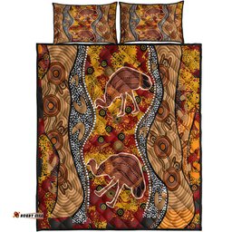 Amazing Aussie Australia Aboriginal Inspired Emu in the sky Quilt Bed Set