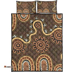 Amazing Aussie Australia Aboriginal Aboriginal Style Of Dot Art  Quilt Bed Set