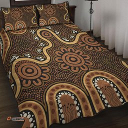 Amazing Aussie Australia Aboriginal Aboriginal Style Of Dot Art  Quilt Bed Set