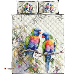 Amazing Aussie Australia Rainbow Lorikeets Rainbow Lorikeets Birds Art Quilt Bed Set