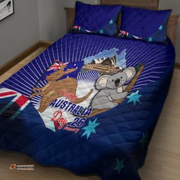 Australia Day Quilt Bed Set 2024 Proud To Be Australian Flag Color