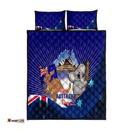 Australia Day Quilt Bed Set 2024 Proud To Be Australian Flag Color