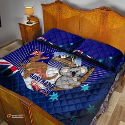 Australia Day Quilt Bed Set 2024 Proud To Be Australian Flag Color