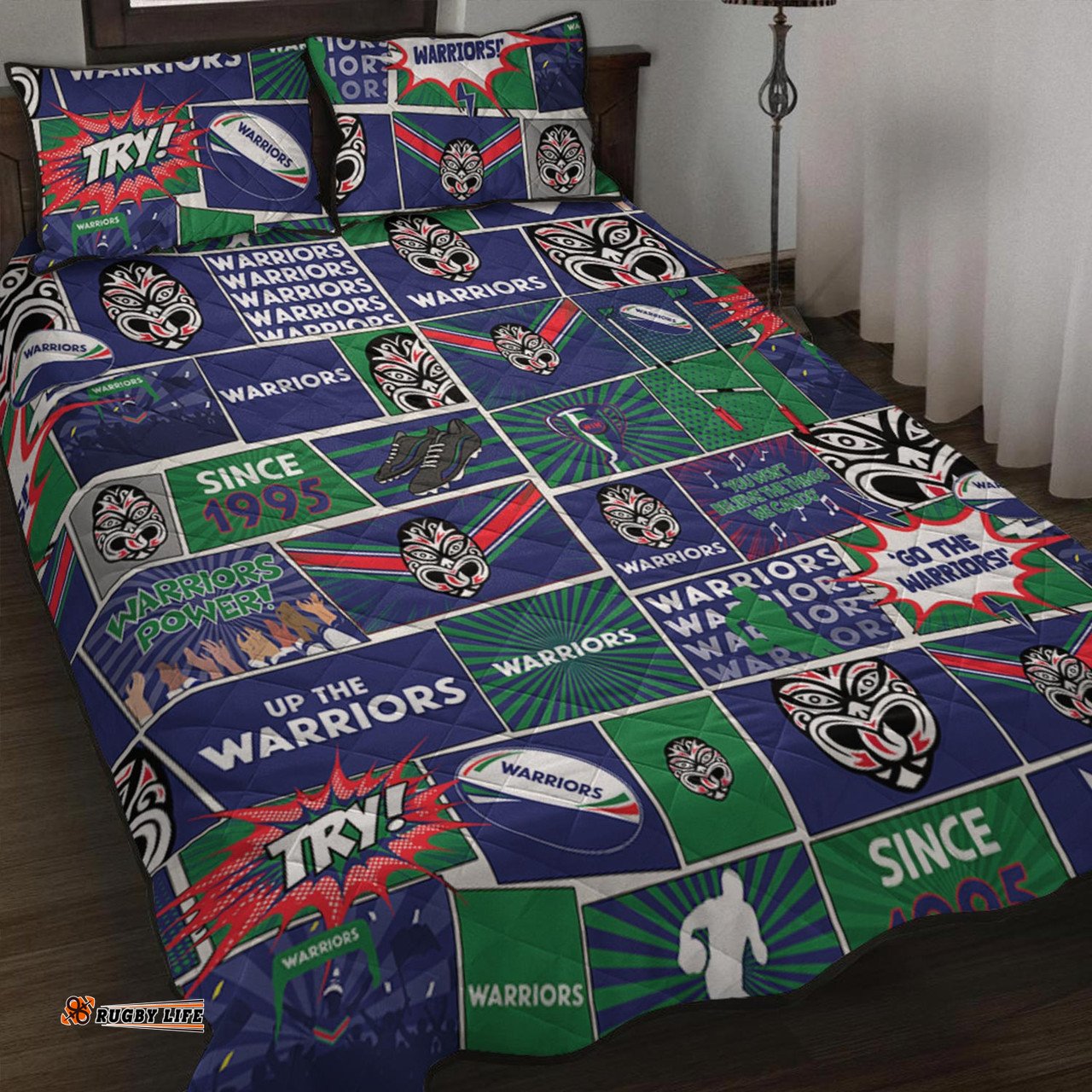 Amazing Aussie New Zealand Warriors Team Of Us Die Hard Fan Supporters Comic Style Quilt Bed Set