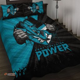 Amazing Aussie Port Adelaide Breaking Through Fan Design Quilt Bed Set