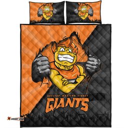 Amazing Aussie GWS GIANTS Breaking Through Fan Design Quilt Bed Set