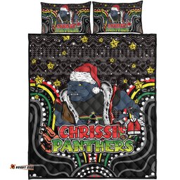 Amazing Aussie Penrith Panthers Christmas Custom Christmas Knit Patterns Vintage Jersey Ugly Quilt Bed Set