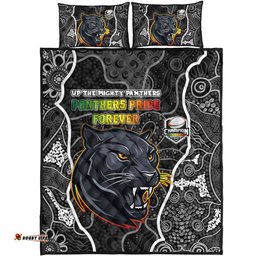 Amazing Aussie Penrith Panthers Grand Final Custom Custom Penrith Panthers With Contemporary Style Of Aboriginal Painting Quilt Bed Set