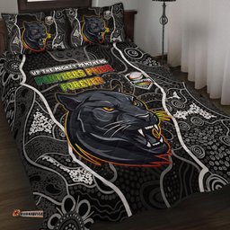 Amazing Aussie Penrith Panthers Grand Final Custom Custom Penrith Panthers With Contemporary Style Of Aboriginal Painting Quilt Bed Set