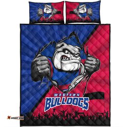 Amazing Aussie Western Bulldogs Breaking Through Fan Design Quilt Bed Set