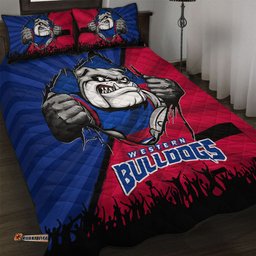 Amazing Aussie Western Bulldogs Breaking Through Fan Design Quilt Bed Set