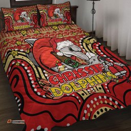 Amazing Aussie Redcliffe Dolphins Christmas Custom Christmas Knit Patterns Vintage Jersey Ugly Quilt Bed Set