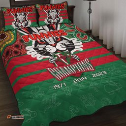 Amazing Aussie South Sydney Rabbitohs Talent Win Games But Teamwork And Intelligence Win Championships With Aboriginal Style Quilt Bed Set