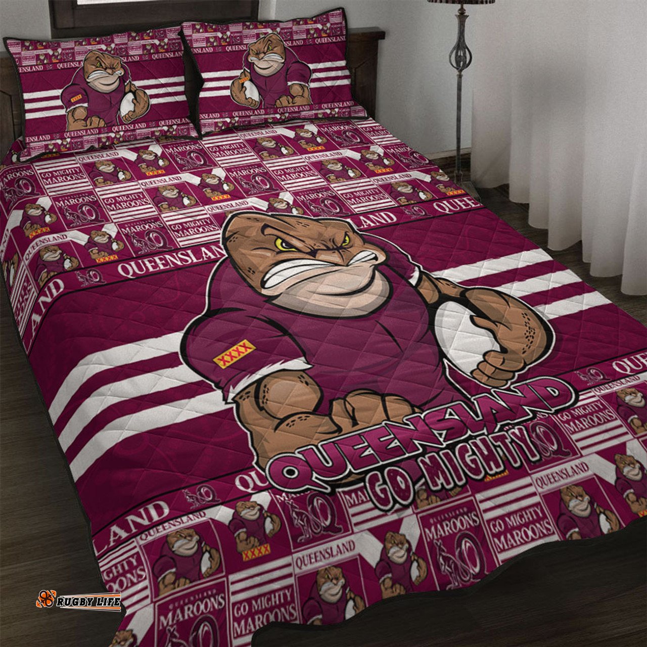 Amazing Aussie Queensland Maroons Champion���s Pride Comic Style Quilt Bed Set