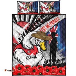 Amazing Aussie Sydney Swans Anzac Day Honor United In Spirit Quilt Bed Set