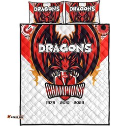 Amazing Aussie St. George Illawarra Dragons Talent Win Games But Teamwork And Intelligence Win Championships With Aboriginal Style Quilt Bed Set