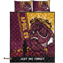 Amazing Aussie Brisbane Broncos Anzac Day Lest We Forget Strong Fighting Spirit Quilt Bed Set
