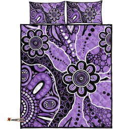 Amazing Aussie Australia Aboriginal Design Art Color Purple Quilt Bed Set