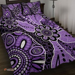 Amazing Aussie Australia Aboriginal Design Art Color Purple Quilt Bed Set