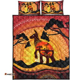 Amazing Aussie Australia Aboriginal Painting Depicting Nature's Beauty Quilt Bed Set