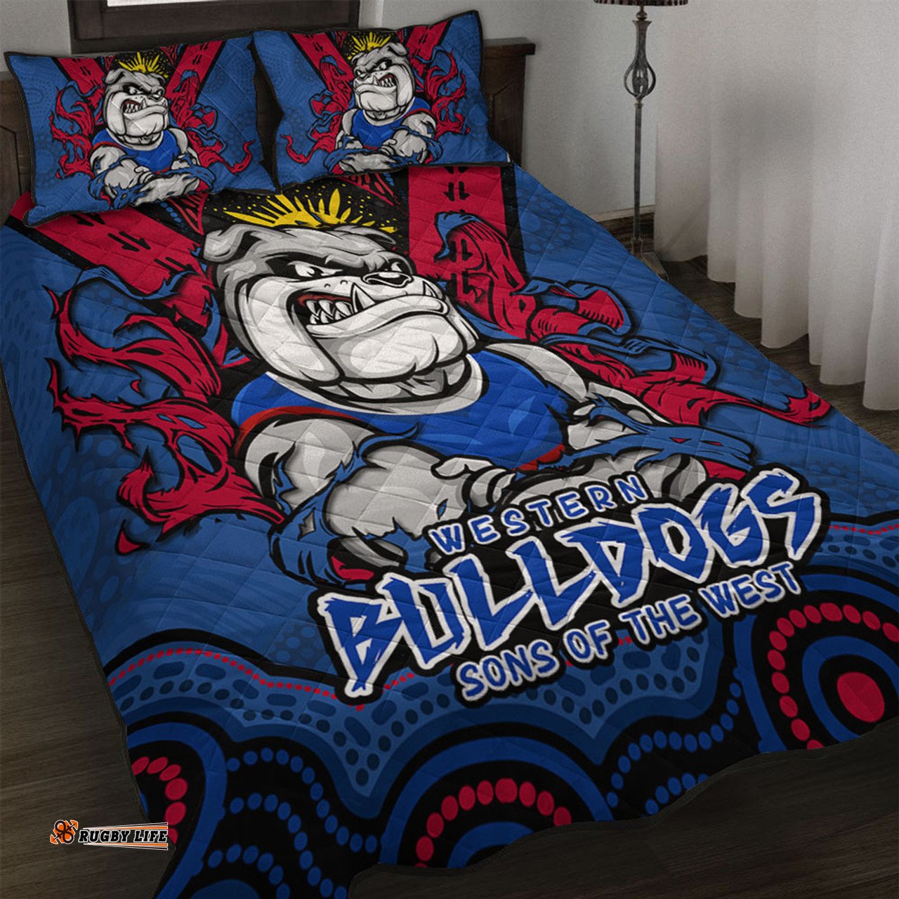 Amazing Aussie Western Bulldogs Ripped Legacy Of The Game Quilt Bed Set