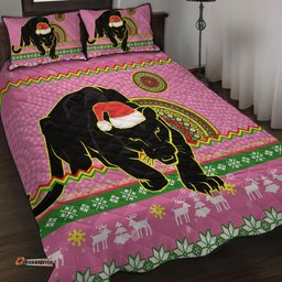 Amazing Aussie Penrith Panthers Australia Ugly Xmas With Aboriginal Patterns For Die Hard Fans Quilt Bed Set