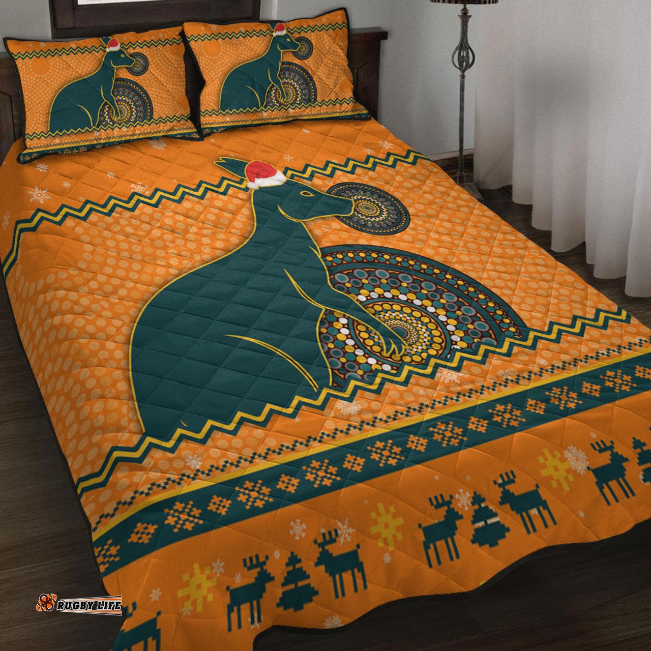 Amazing Aussie Wallabies Australia Ugly Xmas With Aboriginal Patterns For Die Hard Fans Quilt Bed Set