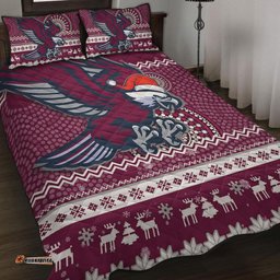 Amazing Aussie Manly Warringah Sea Eagles Australia Ugly Xmas With Aboriginal Patterns For Die Hard Fans Quilt Bed Set