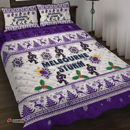 Amazing Aussie Melbourne Storm Christmas Melbourne Storm Special Ugly Christmas Quilt Bed Set