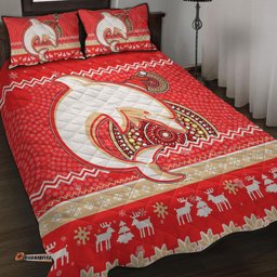 Amazing Aussie Redcliffe Dolphins Australia Ugly Xmas With Aboriginal Patterns For Die Hard Fans Quilt Bed Set