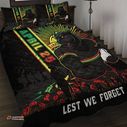 Amazing Aussie Penrith Panthers Anzac Day Lest We Forget Strong Fighting Spirit Quilt Bed Set