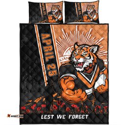 Amazing Aussie Wests Tigers Anzac Day Lest We Forget Strong Fighting Spirit Quilt Bed Set