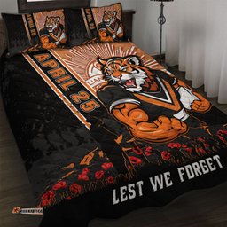 Amazing Aussie Wests Tigers Anzac Day Lest We Forget Strong Fighting Spirit Quilt Bed Set