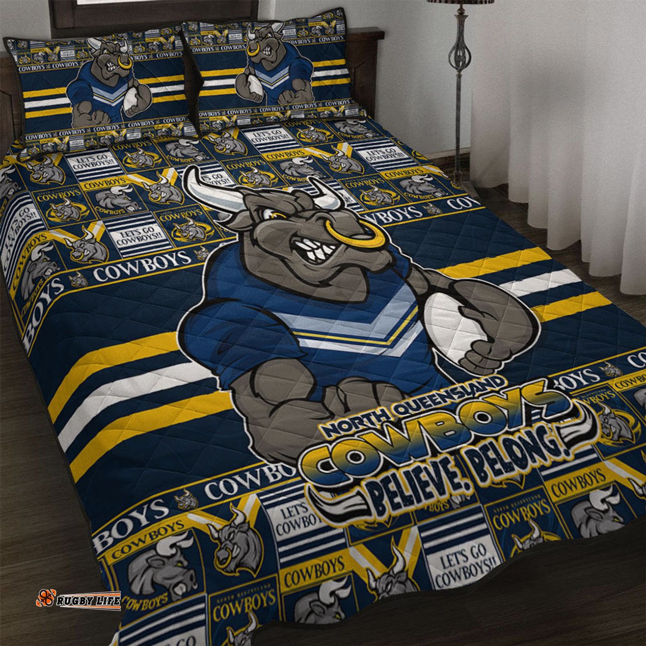 Amazing Aussie North Queensland Cowboys Champion���s Pride Comic Style Quilt Bed Set