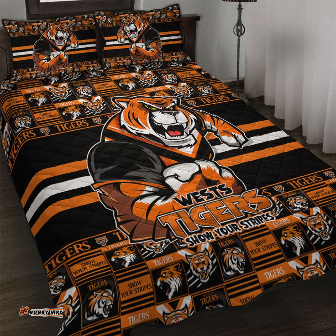 Amazing Aussie Wests Tigers Champion���s Pride Comic Style Quilt Bed Set
