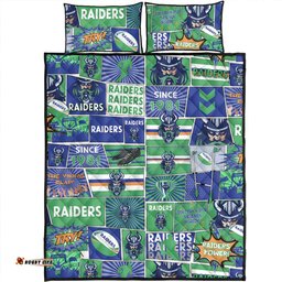Amazing Aussie Canberra Raiders Team Of Us Die Hard Fan Supporters Comic Style Quilt Bed Set