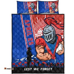 Amazing Aussie Newcastle Knights Anzac Day Lest We Forget Strong Fighting Spirit Quilt Bed Set