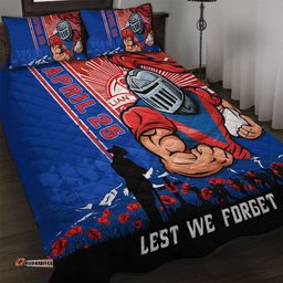 Amazing Aussie Newcastle Knights Anzac Day Lest We Forget Strong Fighting Spirit Quilt Bed Set