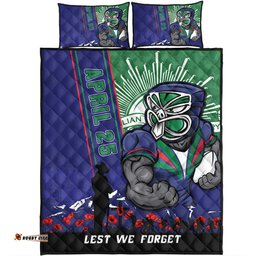 Amazing Aussie New Zealand Warriors Anzac Day Lest We Forget Strong Fighting Spirit Quilt Bed Set