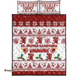 Amazing Aussie St. George Illawarra Dragons Christmas St. George Illawarra Dragons Special Ugly Christmas Quilt Bed Set