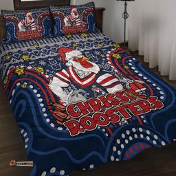 Amazing Aussie Sydney Roosters Christmas Custom Christmas Knit Patterns Vintage Jersey Ugly Quilt Bed Set