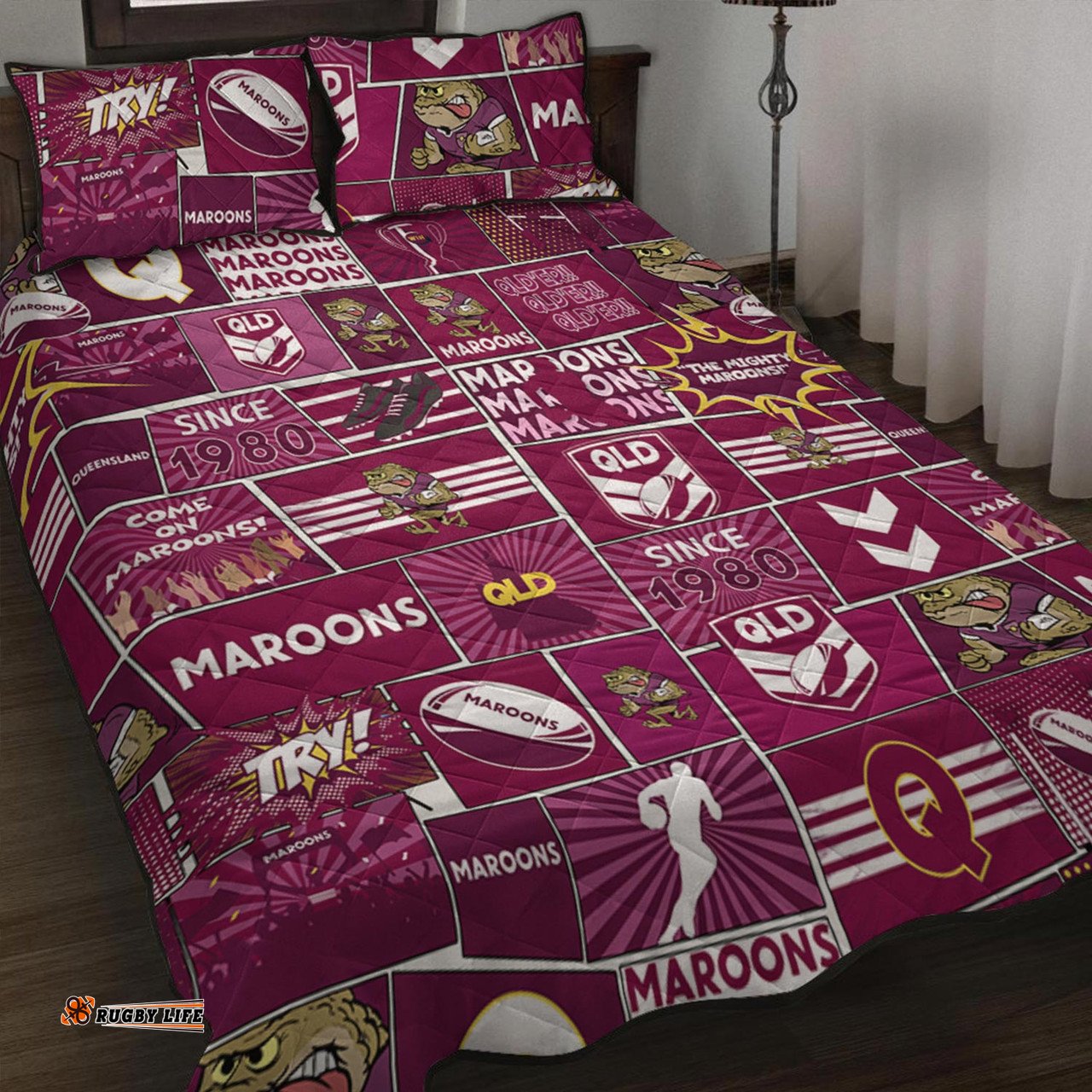 Amazing Aussie Cane Toads Team Of Us Die Hard Fan Supporters Comic Style Quilt Bed Set
