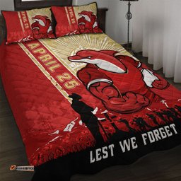 Amazing Aussie Redcliffe Dolphins Anzac Day Lest We Forget Strong Fighting Spirit Quilt Bed Set