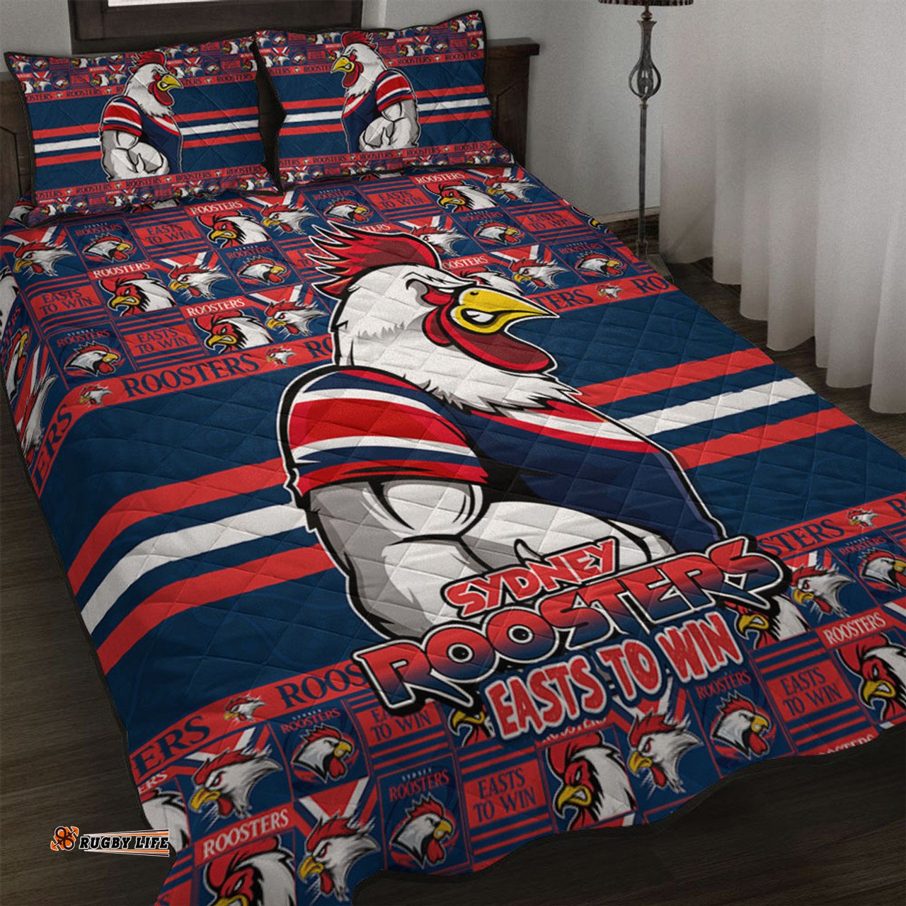 Amazing Aussie Sydney Roosters Champion���s Pride Comic Style Quilt Bed Set
