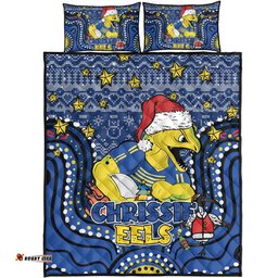Amazing Aussie Parramatta Eels Christmas Custom Christmas Knit Patterns Vintage Jersey Ugly Quilt Bed Set