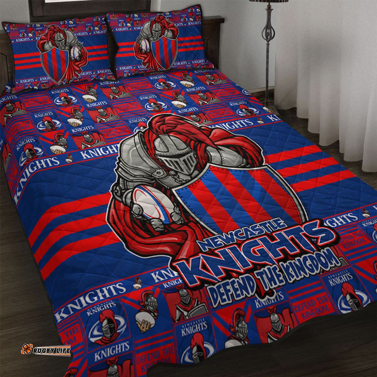 Amazing Aussie Newcastle Knights Champion���s Pride Comic Style Quilt Bed Set