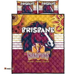 Amazing Aussie Brisbane Broncos Talent Win Games But Teamwork And Intelligence Win Championships With Aboriginal Style Quilt Bed Set